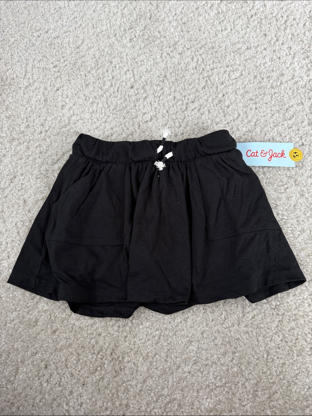 Cat & Jack Black Girls' Skort with Front Pockets and Drawstring